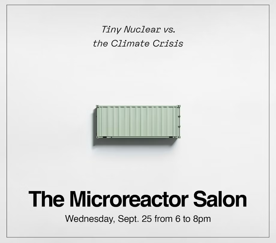 Flyer for the Microreactor Salon event